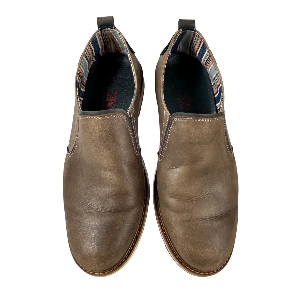 Pikolinos Mens Brown Leather Slip On Loafer Shoes Size 45 Euro Contrast Stitch